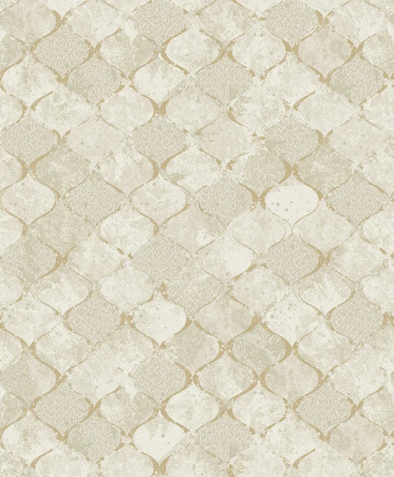 Pilak Ogee Tile Wallpaper - Gold — Ảnh 4