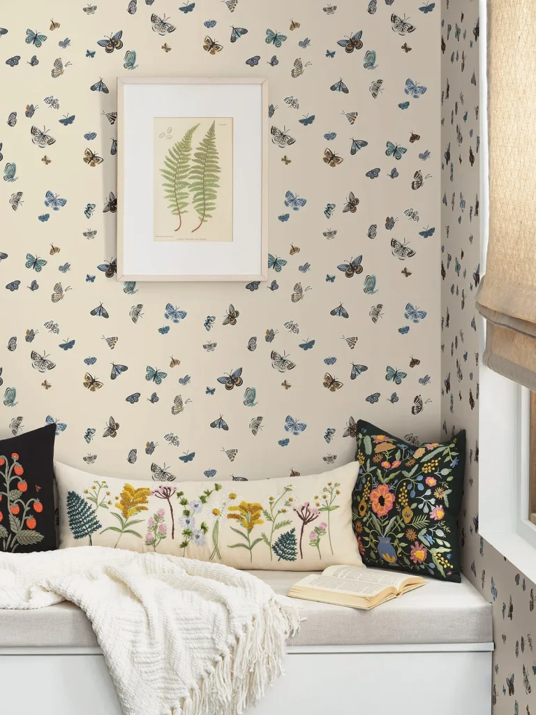 Rifle Paper Co. Butterfly House Wallpaper - Linen — Ảnh 6