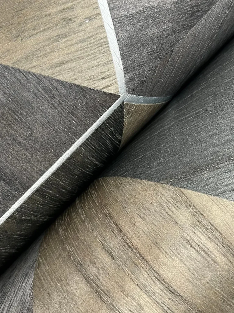 Ronald Redding Hexagram Wood Veneer Wallpaper - Smoke — Image 4
