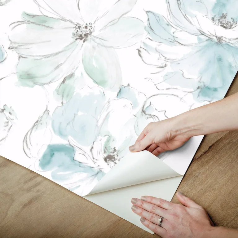 Floral Dreams Peel and Stick Wallpaper - Teal/Mineral Gree — Ảnh 3