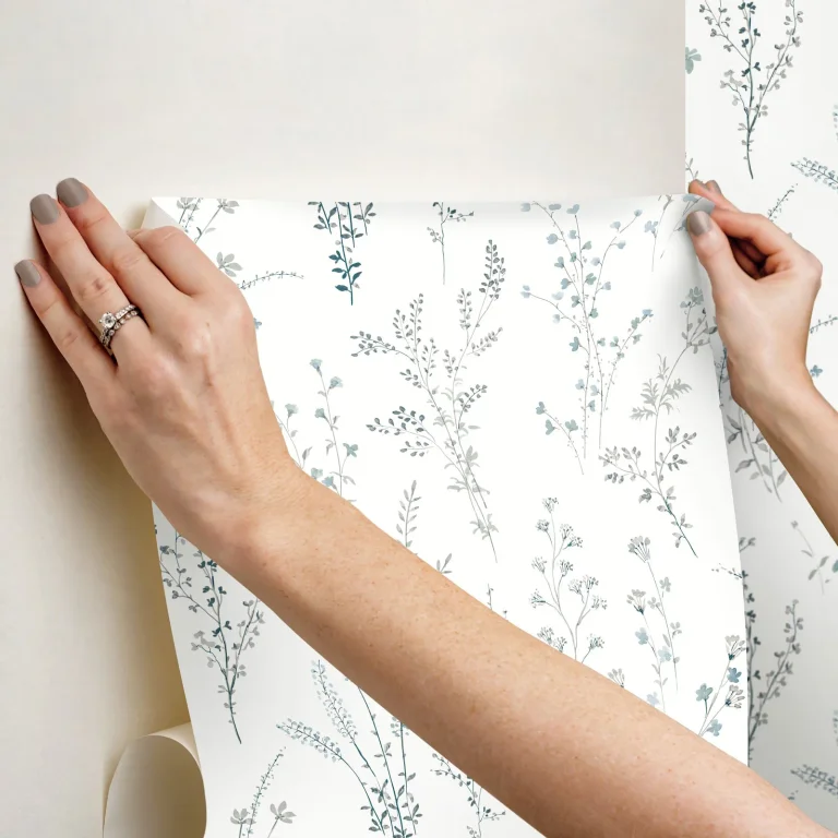 Wildflower Sprigs Peel and Stick Wallpaper - Blue/Green — Ảnh 3