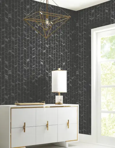 Candice Olson Perfect Petals Wallpaper - Black/Silver