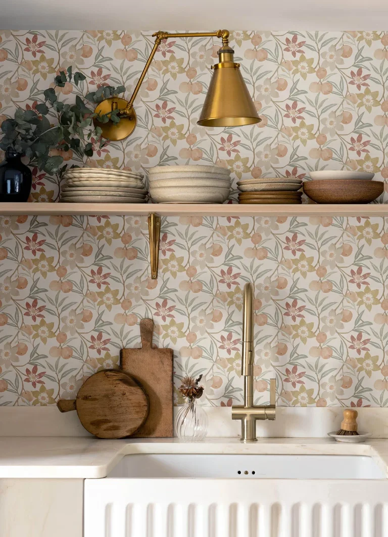 Chesapeake Passiflora Fruit and Floral Wallpaper - Peach — Ảnh 3