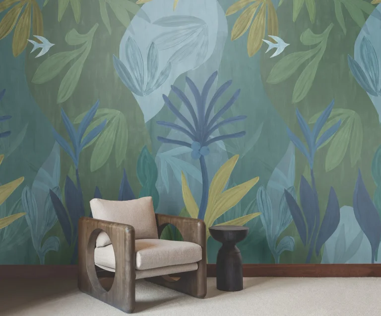 Chambord Gardens Wall Mural - Ultramarine — Image 4