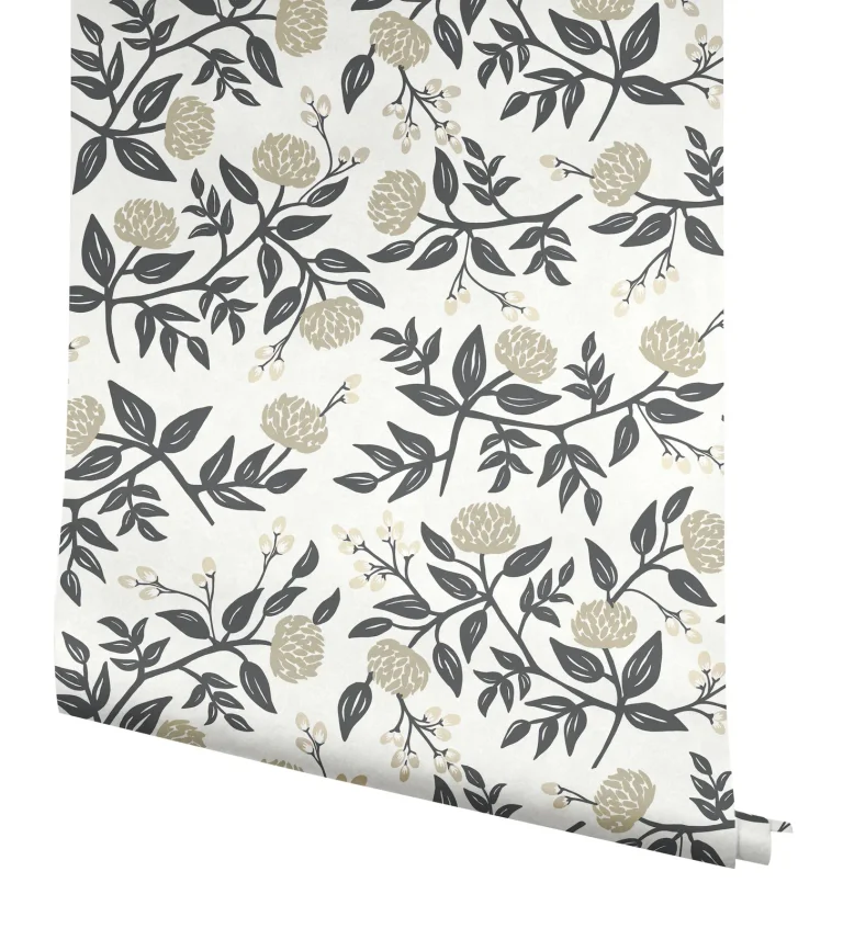 Rifle Paper Co. Peonies Wallpaper - White & Black — Ảnh 6