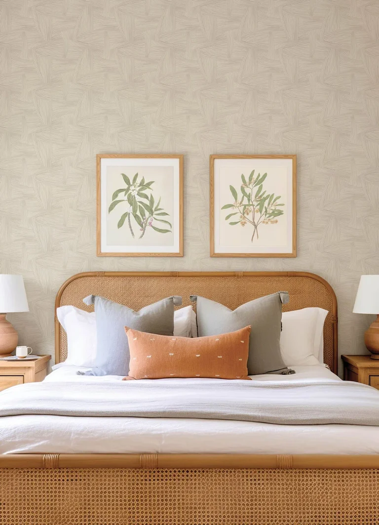 Reid Woven Geometric Wallpaper - Brown — Ảnh 4