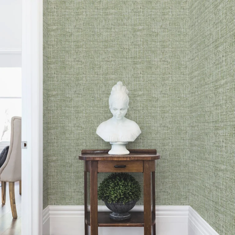 Papyrus Weave Peel and Stick Wallpaper - Green — Ảnh 8
