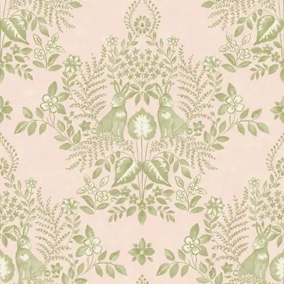 Erin & Ben Cottontail Toile Peel and Stick Wallpaper - Pink/Chartreuse