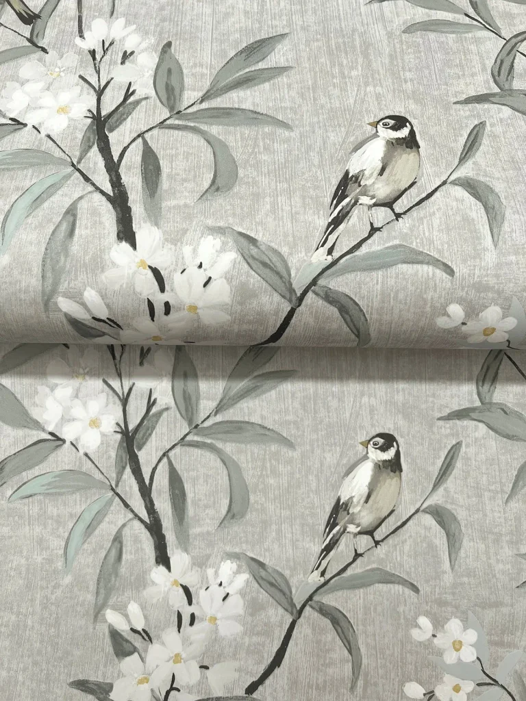 Chesapeake Tea Olive Finch Frolic Wallpaper - Gray — Ảnh 7