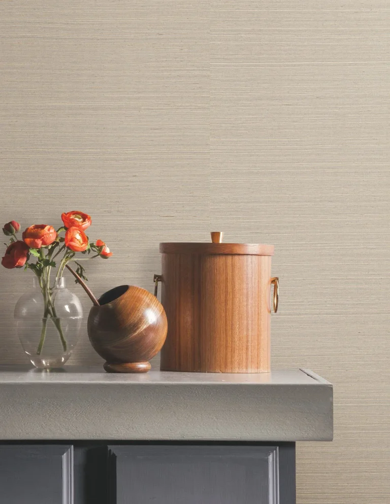 Natural Grasscloth Peel and Stick Wallpaper - Warm Grey