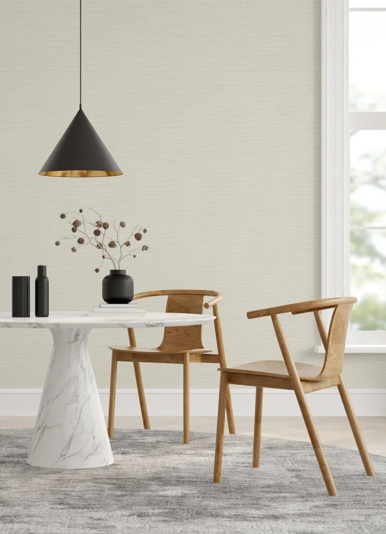 Rushmore Faux Grasscloth Wallpaper - White — Ảnh 4
