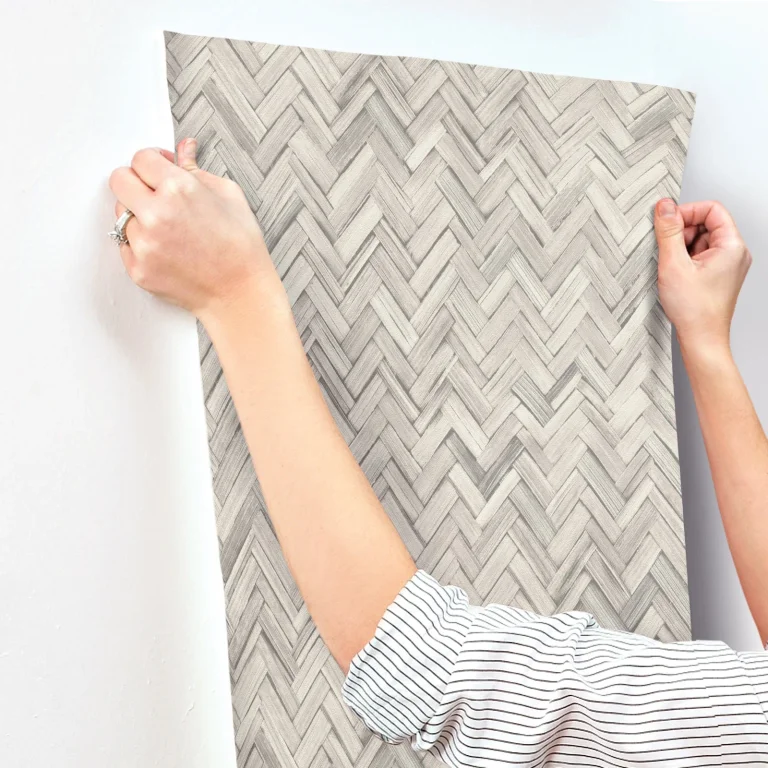 Ellery Herringbone Wallpaper - Light Grey — Ảnh 3