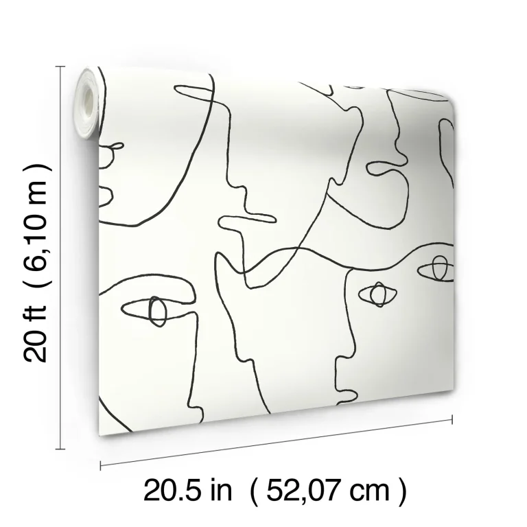 Pablo Portraits Peel and Stick Wallpaper - Black — Ảnh 6