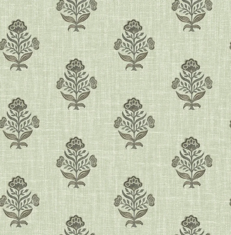 Chesapeake Hollyhock Floral Crest Wallpaper - Green — Ảnh 5