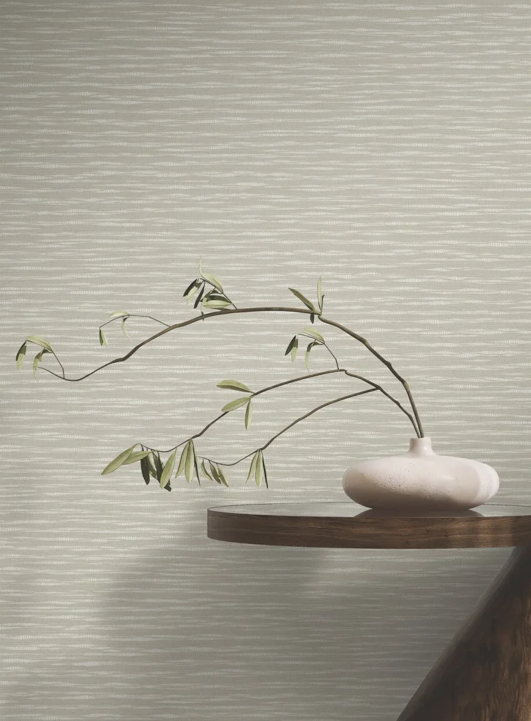 Ronald Redding Lotus Weave Wallpaper - Warm Grey