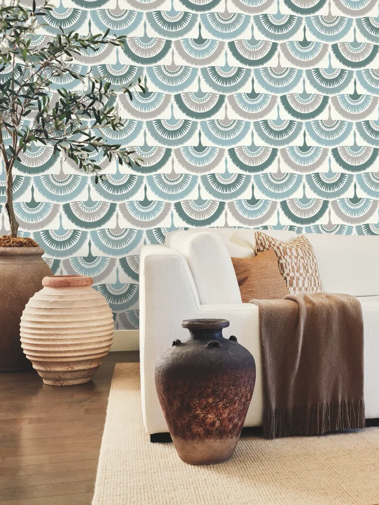 Feather & Fringe Wallpaper - Greens — Ảnh 4