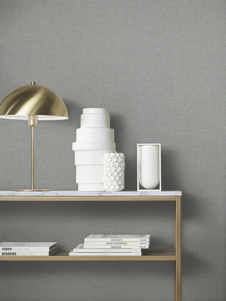 Highland Tweed Faux Fabric Wallpaper - Dark Grey — Ảnh 2
