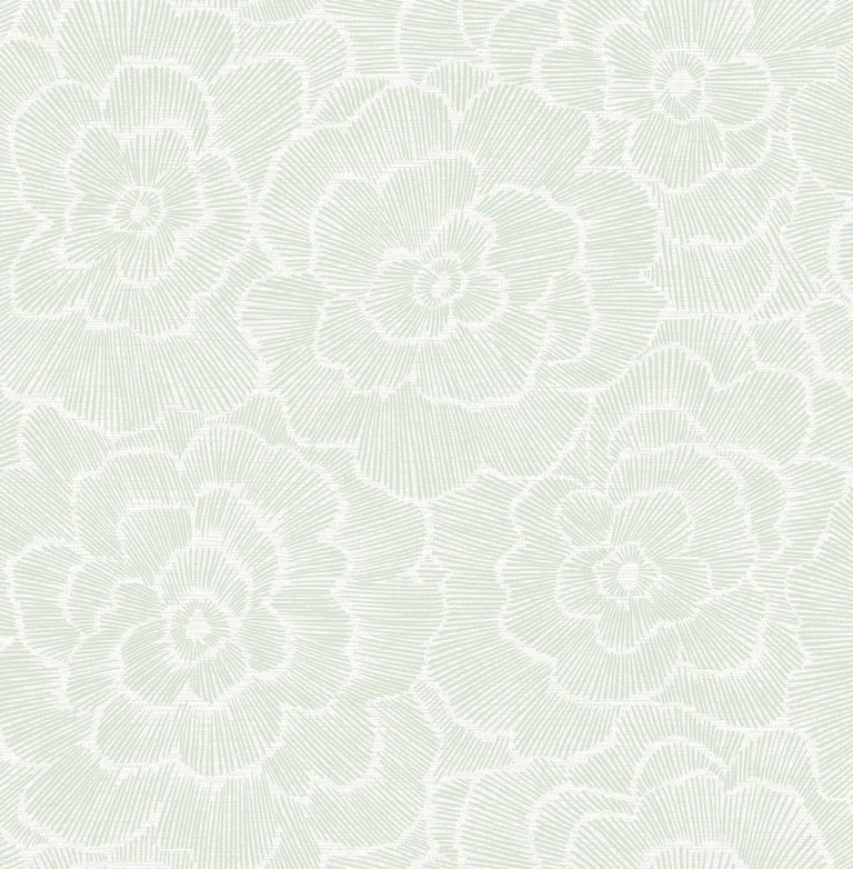 Periwinkle Textured Floral Wallpaper - Light Green — Ảnh 3