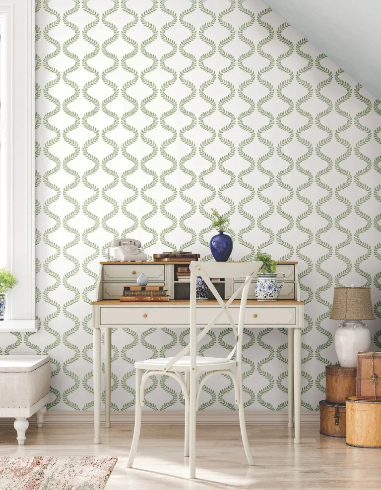 Florentine Vine Trellis Peel and Stick Wallpaper - Green — Ảnh 3