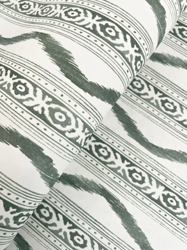 Rhys IKAT Stripe Wallpaper - Green — Ảnh 6