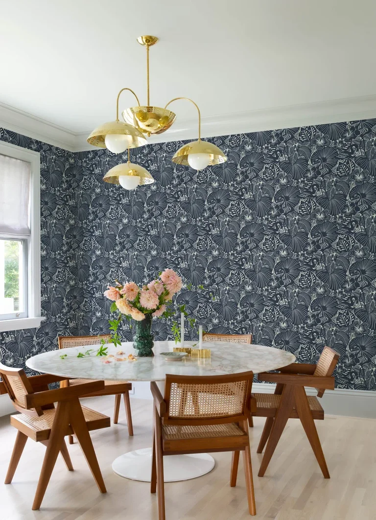Idalia Floral Flamingo Wallpaper - Navy — Ảnh 4