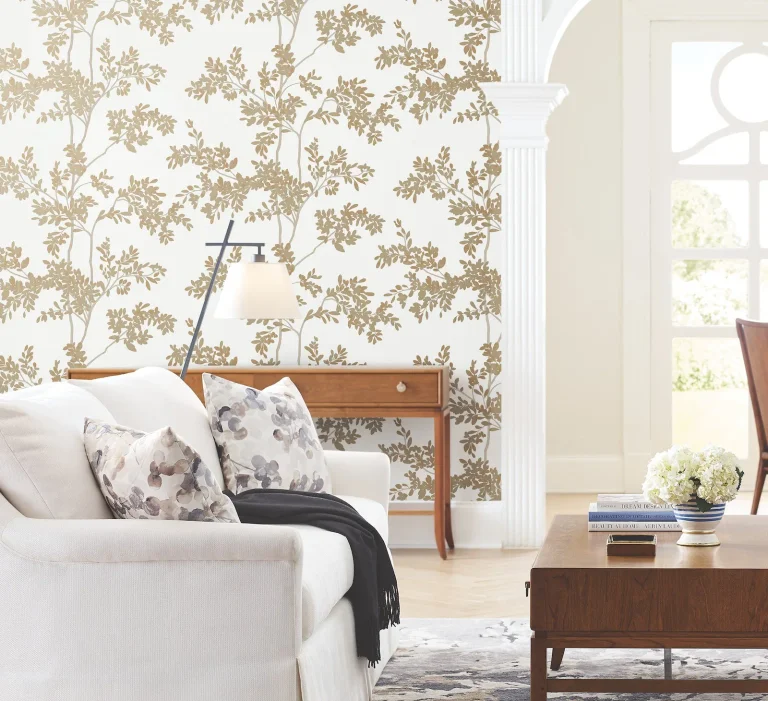 Lunaria Silhouette Wallpaper - White/Gold — Ảnh 9