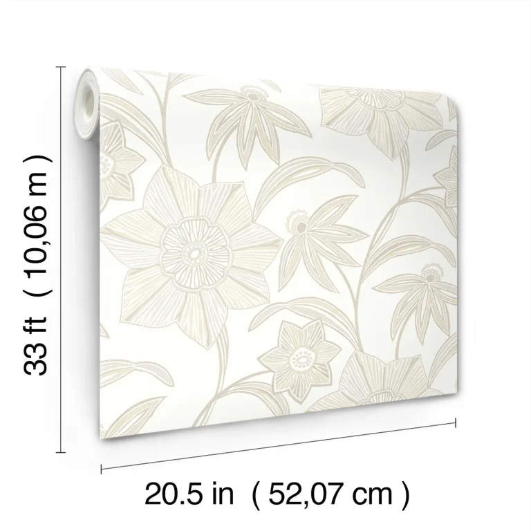 Star Flower Wallpaper - Beige — Ảnh 7