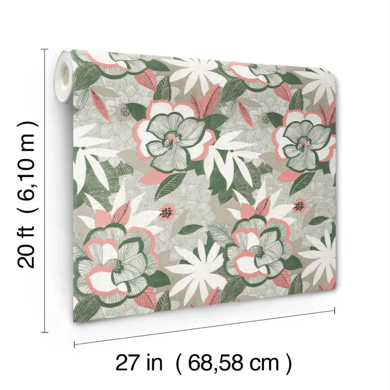 Fantasium Floral Peel and Stick Wallpaper - Coral — Ảnh 6