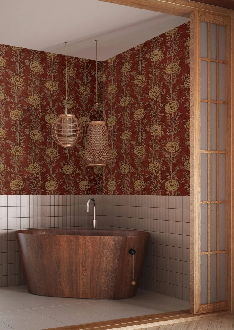 Ronald Redding French Marigold Wallpaper - Red & Gold — Ảnh 4