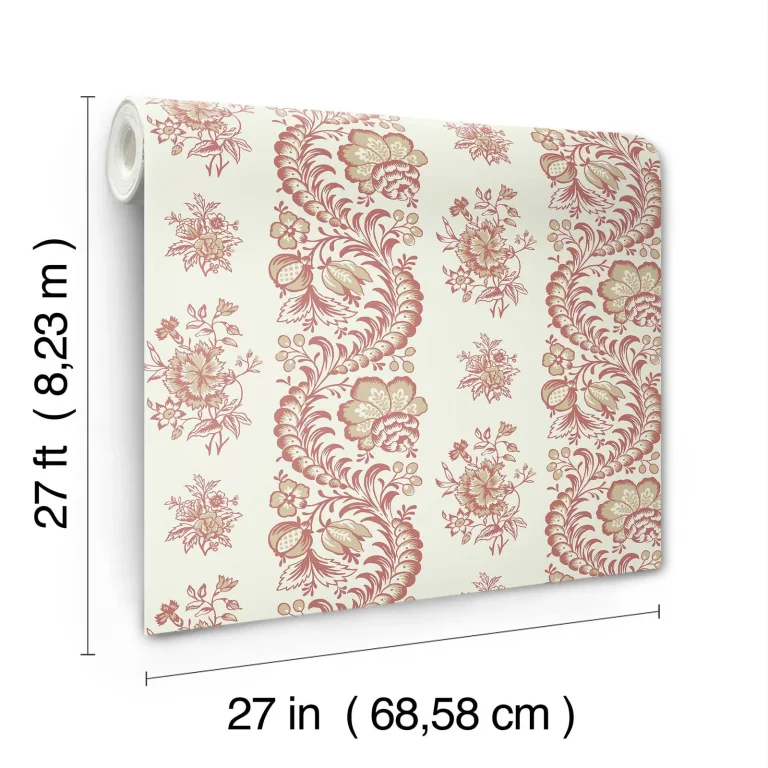 Beaumont Floral Stripe Wallpaper - Ruby — Ảnh 4