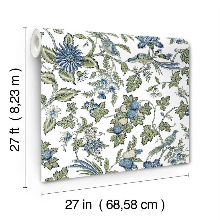 Parterre Jacobean Wallpaper - Blue — Ảnh 4