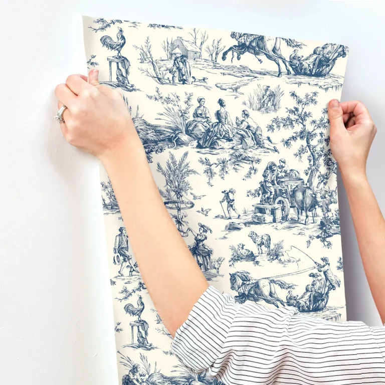 Seasons Toile Wallpaper - Navy — Ảnh 4