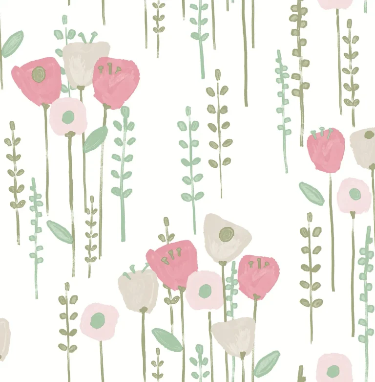Mabel Floral Field Wallpaper - Pink — Ảnh 5
