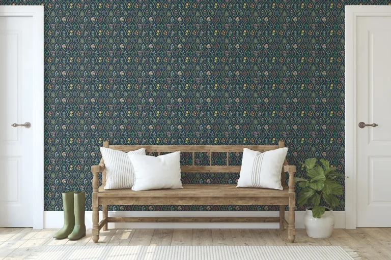 Rifle Paper Co. Hawthorne Wallpaper - Navy Multi — Ảnh 2