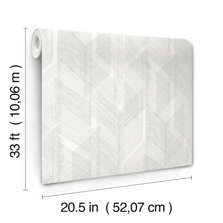 Bryant Crosshatch Wallpaper - Silver — Image 7