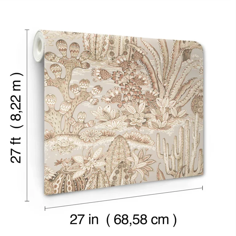 Lotus Land Cacti Wallpaper - Baked Clay — Ảnh 4