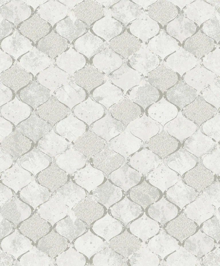 Pilak Ogee Tile Wallpaper - Silver — Ảnh 3