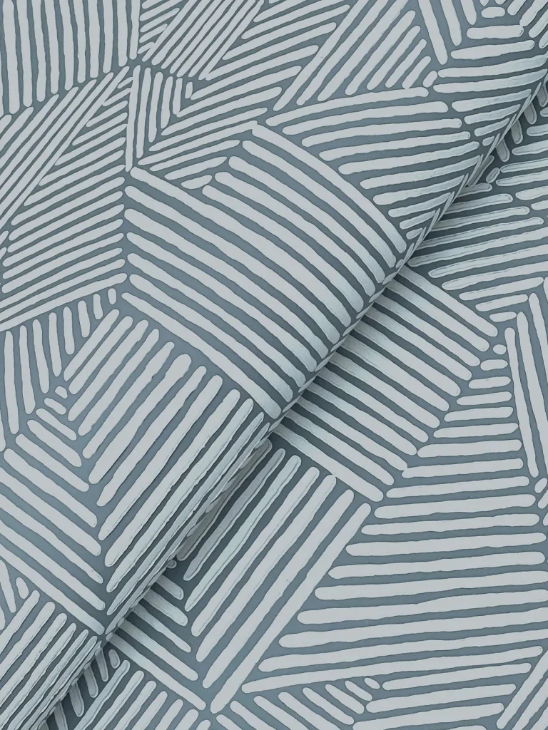 Crescendo Block Geometric Wallpaper - Blue — Ảnh 3