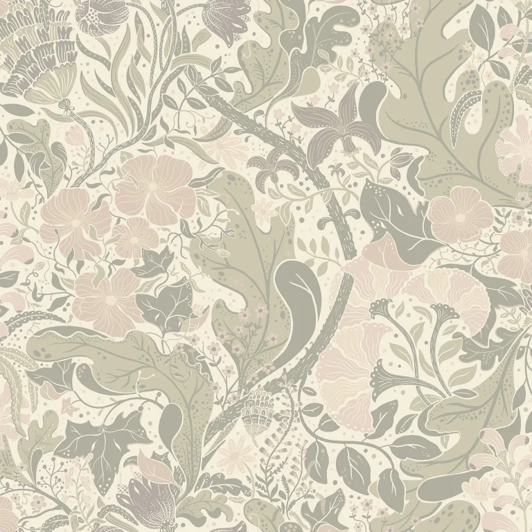 Elise Nouveau Gardens Wallpaper - Light Grey — Ảnh 2