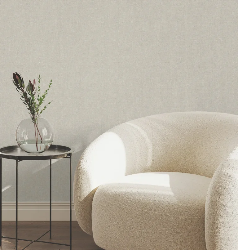 Heathered Linen Faux Fabric Wallpaper - Beige — Ảnh 7