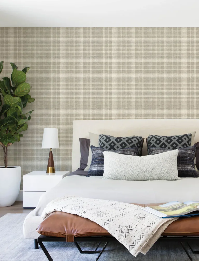 Chesapeake Perry Plaid Wallpaper - Taupe — Ảnh 3