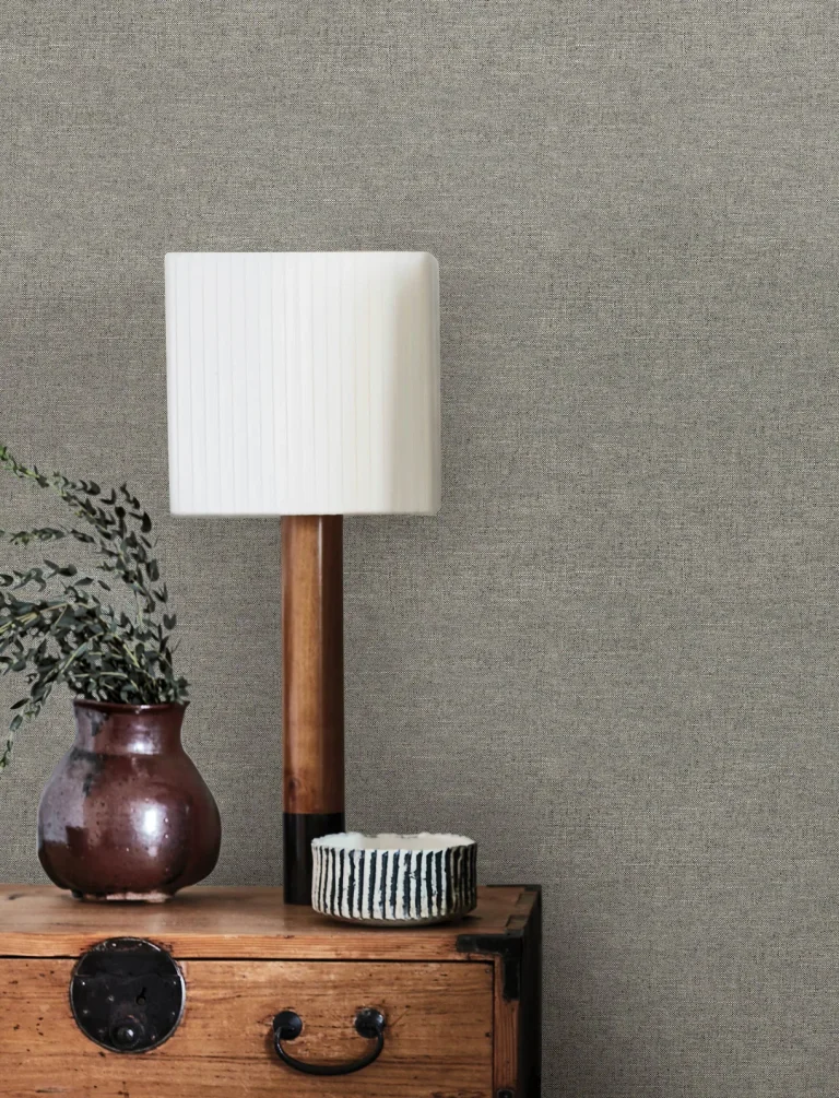 Chesapeake Chambray Fabric Weave Wallpaper - Grey — Ảnh 4