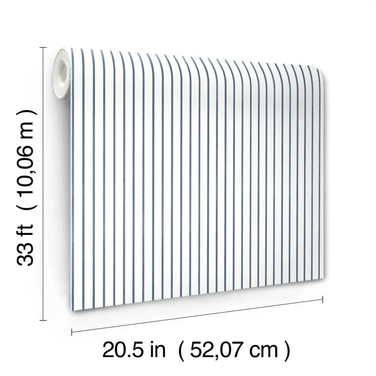 Oliver Simple Stripe Wallpaper - Navy — Ảnh 4