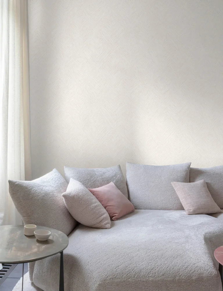 Chesapeake Hollis Textured Diamond Wallpaper - Beige — Ảnh 3