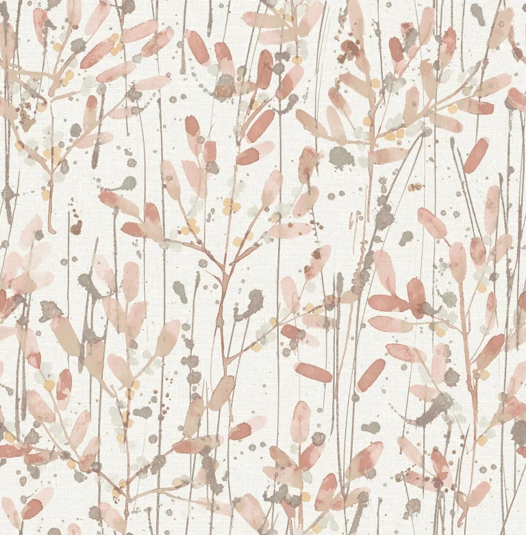 Leandra Floral Trail Wallpaper - Coral — Ảnh 3
