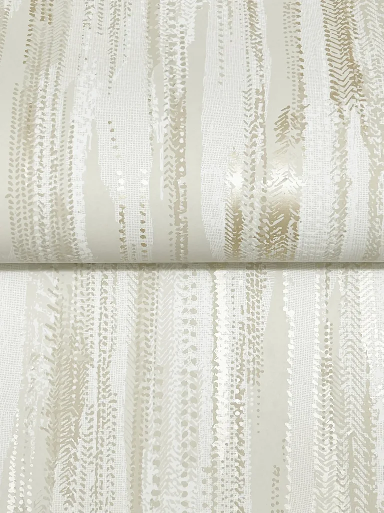 Ronald Redding Tribeca Texture Stripe Wallpaper - Gold — Ảnh 4