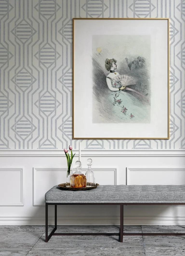 Essex Geometric Wallpaper - Dark Blue — Ảnh 5
