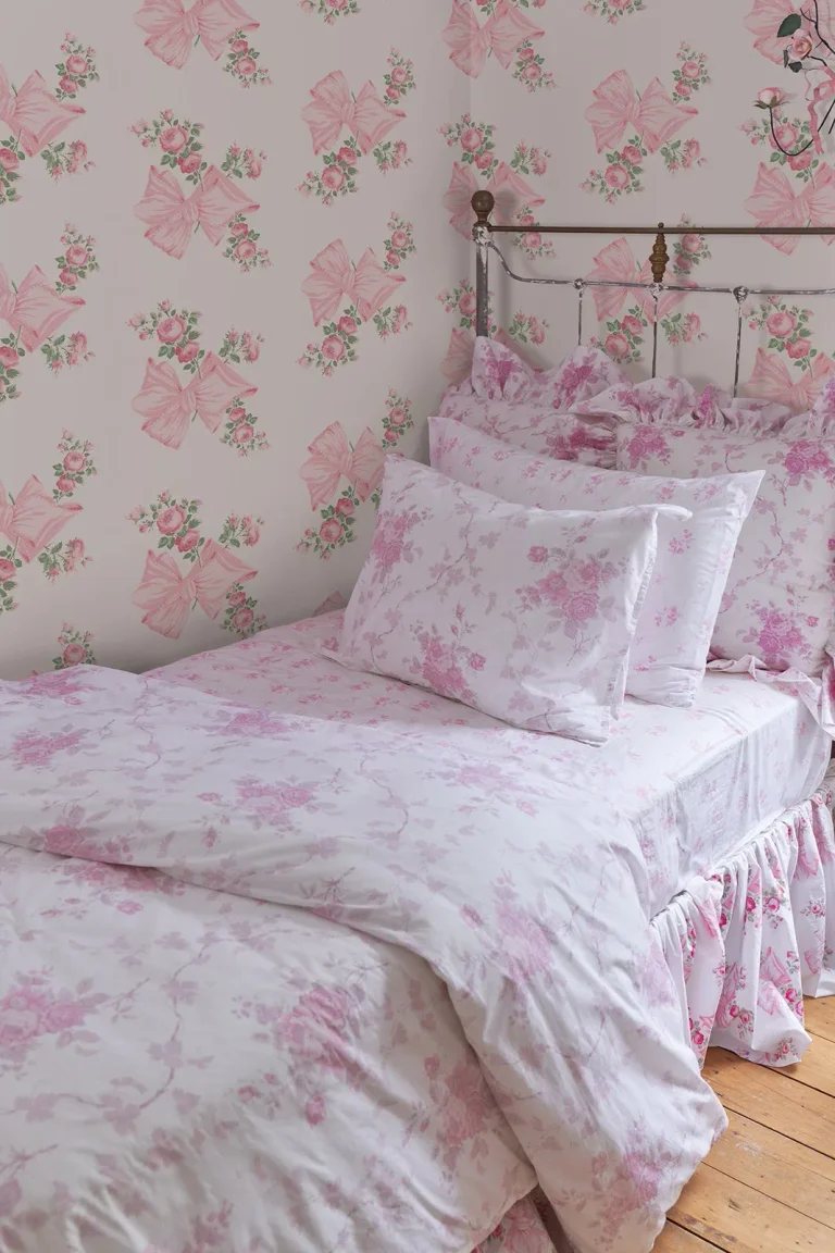 LoveShackFancy Rosa Beaux Large Bow Spot Wallpaper - Pink — Ảnh 3