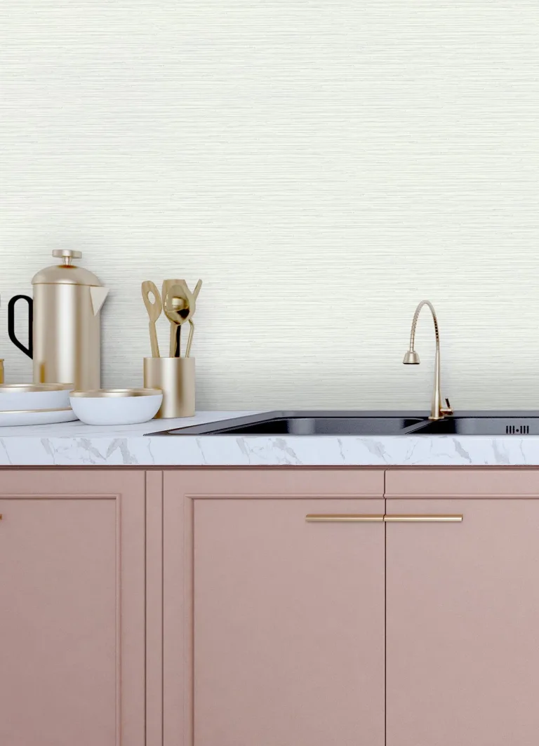 Rushmore Faux Grasscloth Wallpaper - White — Ảnh 3