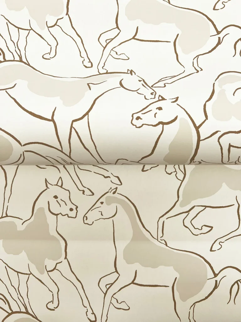 Ronald Redding Dressage Stallions Wallpaper - Beige — Ảnh 3